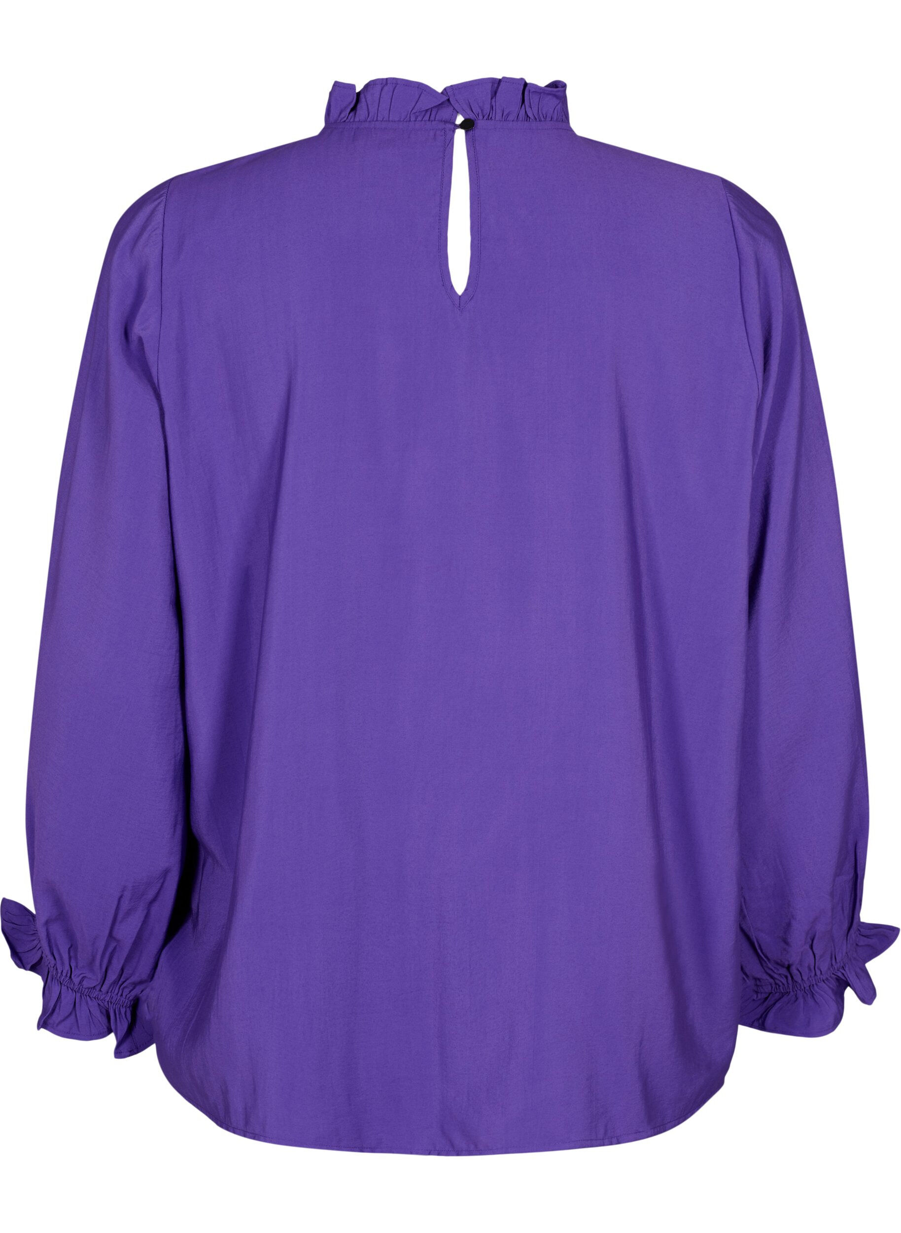 ZizziLang&auml;rmelige Viskosebluse mit R&uuml;schen, Prism Violet, Packshot image number 1
