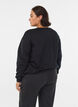 Sweatshirt mit Frottee-Schriftzug, Schwarz, Model image number 2