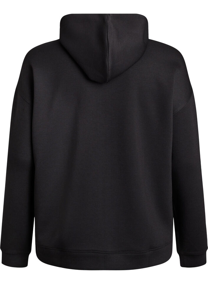 Scuba-Hoodie mit Rei&szlig;verschluss und Taschen, Schwarz, Packshot image number 1