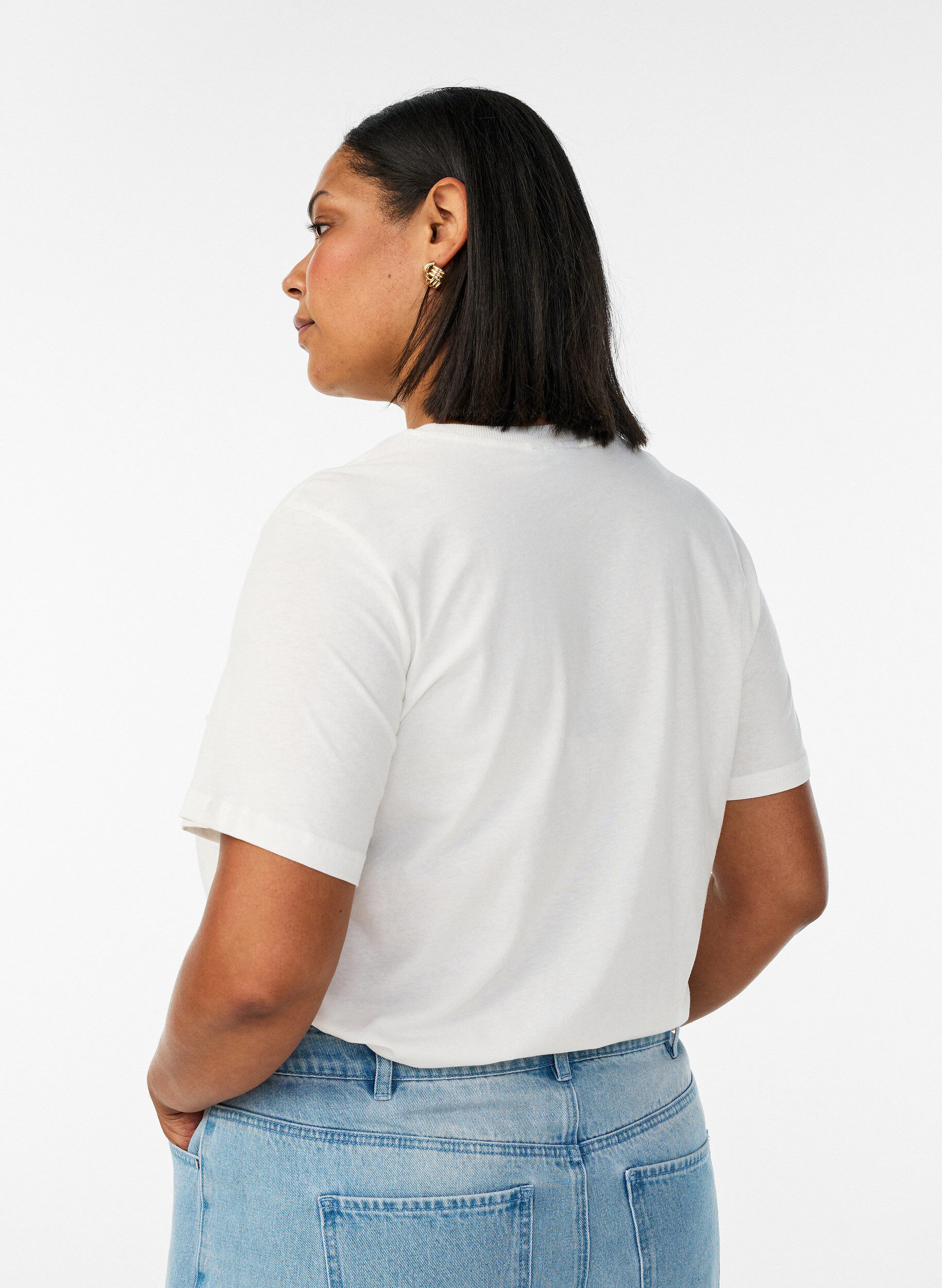 ZizziT-Shirt aus Baumwolle mit Print, Wei&szlig;, Model image number 2