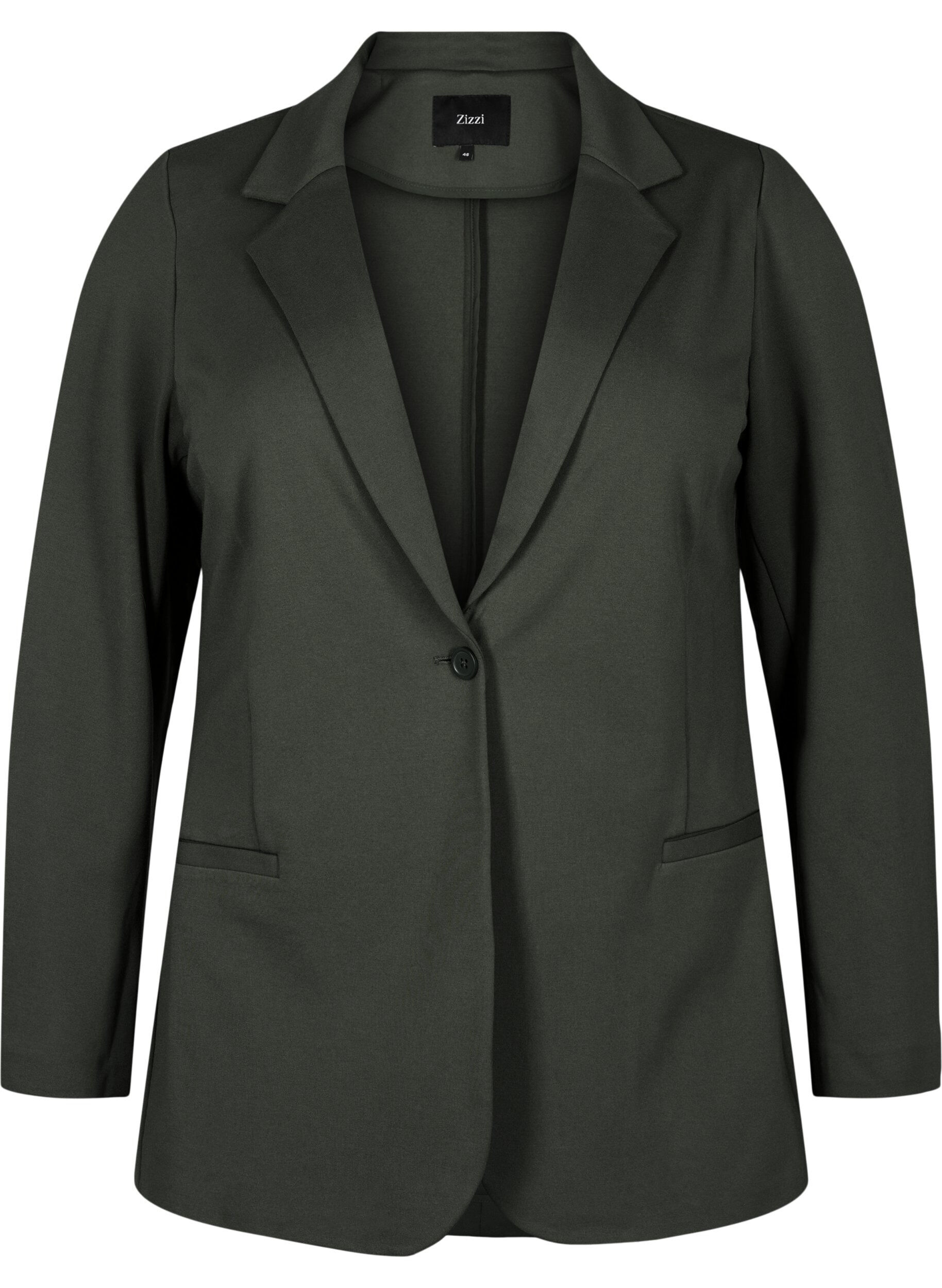 ZizziSchlichter Blazer mit Knopfverschluss, Gr&uuml;n, Packshot image number 0