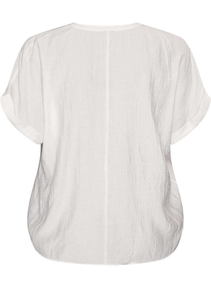 Bluse aus Viskose mit Kn&ouml;pfen und Struktur, Vanille, Packshot image number 1