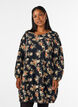 Kurzes Baumwollkleid mit Gummisaum und langen &Auml;rmeln, Schwarz, Model image number 0