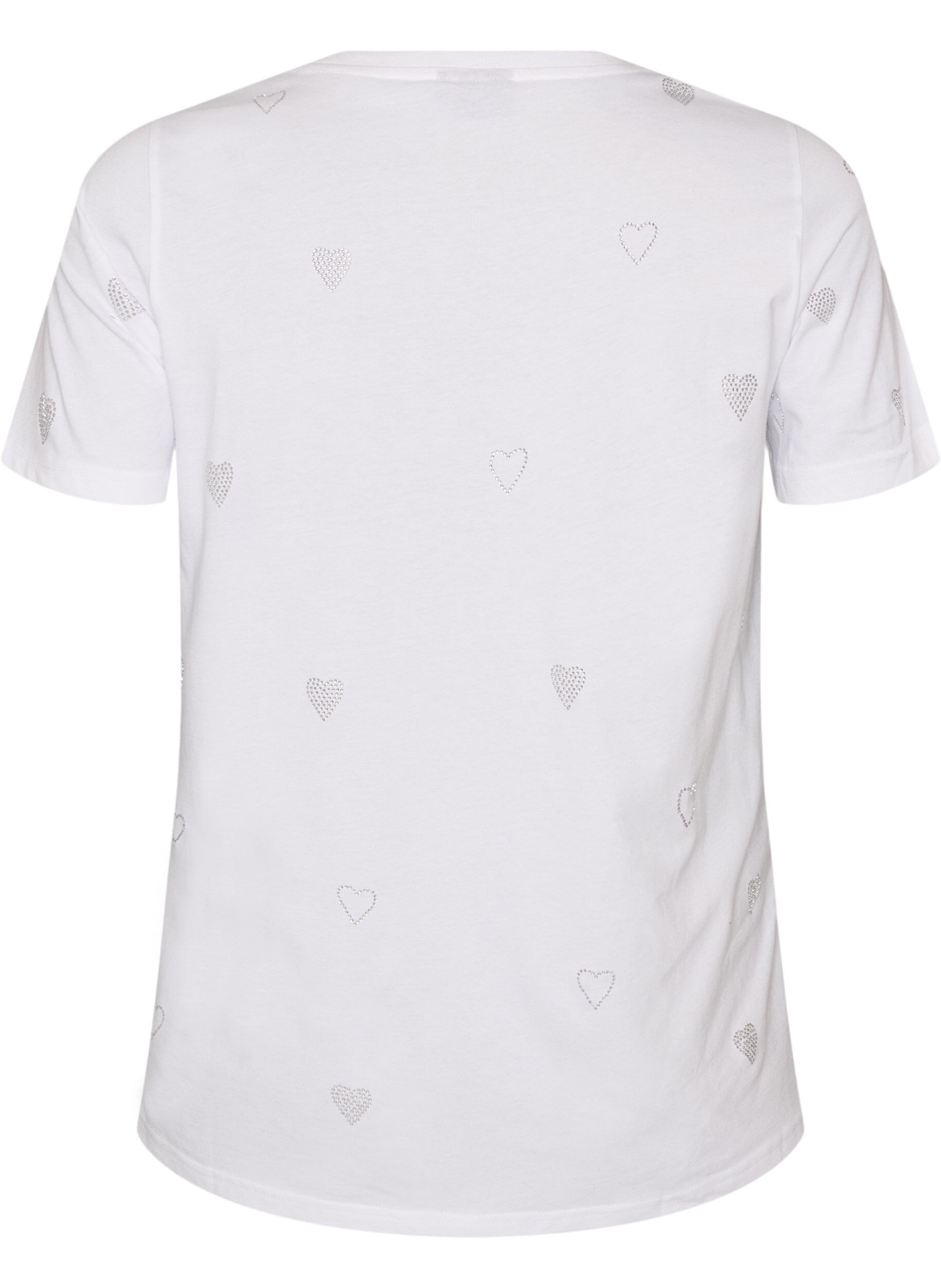 ZizziT-Shirt aus Bio-Baumwolle mit Herzen, Wei&szlig;, Packshot image number 1