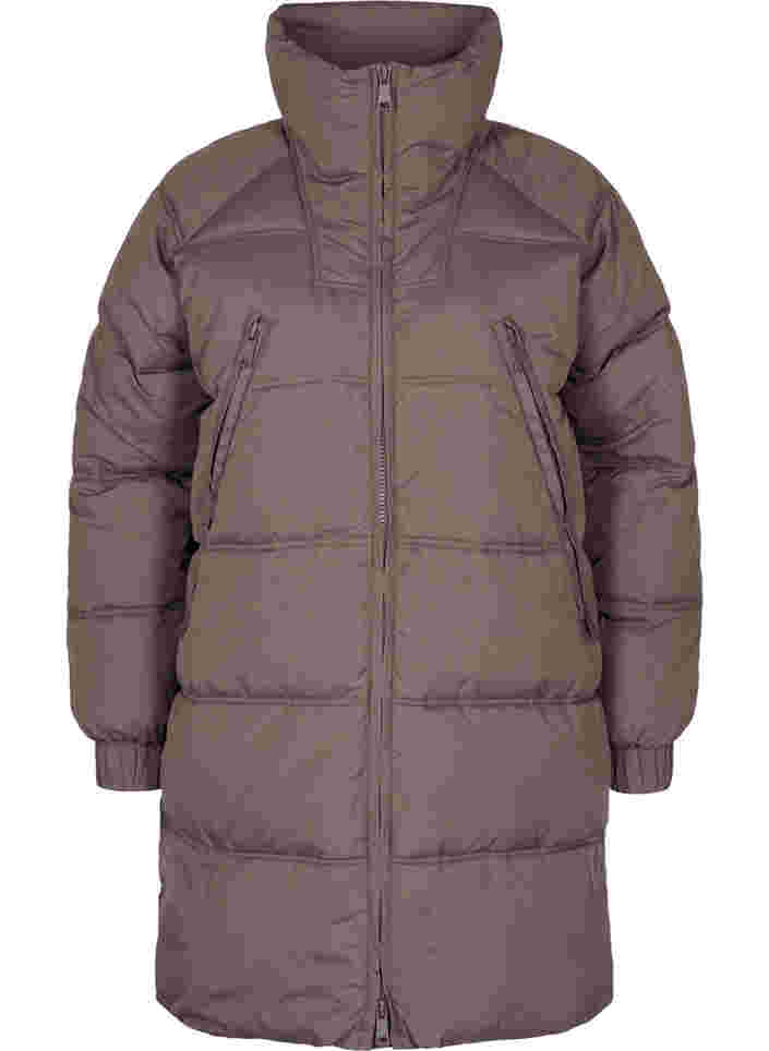 Winterjacke mit Taschen und hohem Kragen, Iron, Packshot image number 0