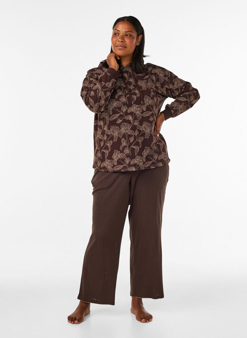 Hoodie mit All-over-Print, Braun, Model image number 1