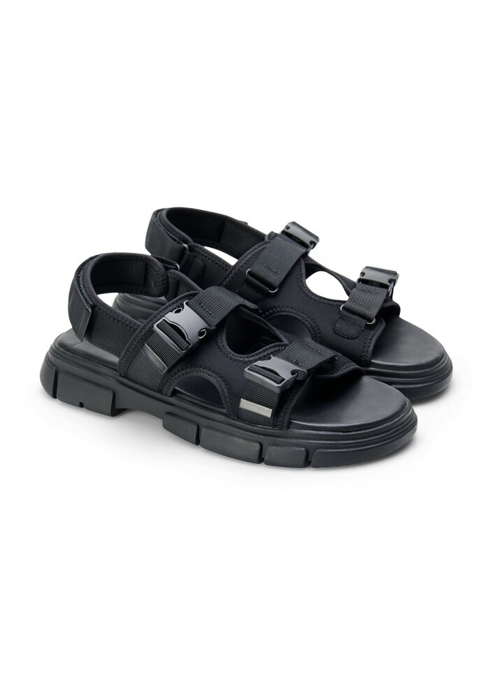 Wide Fit Sandalen, Schwarz, Packshot image number 3