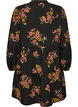 Gebl&uuml;mtes Kleid mit Bindeverschluss, Schwarz, Packshot image number 1