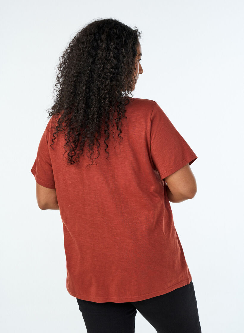 T-Shirt mit Knopfleiste, Braun, Model image number 2