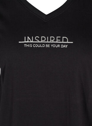 Trainings-T-Shirt aus Baumwolle mit Aufdruck, Black Inspired, Packshot image number 2