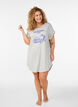 Kurzarm-Nachthemd mit Textaufdruck, Grau, Model image number 1