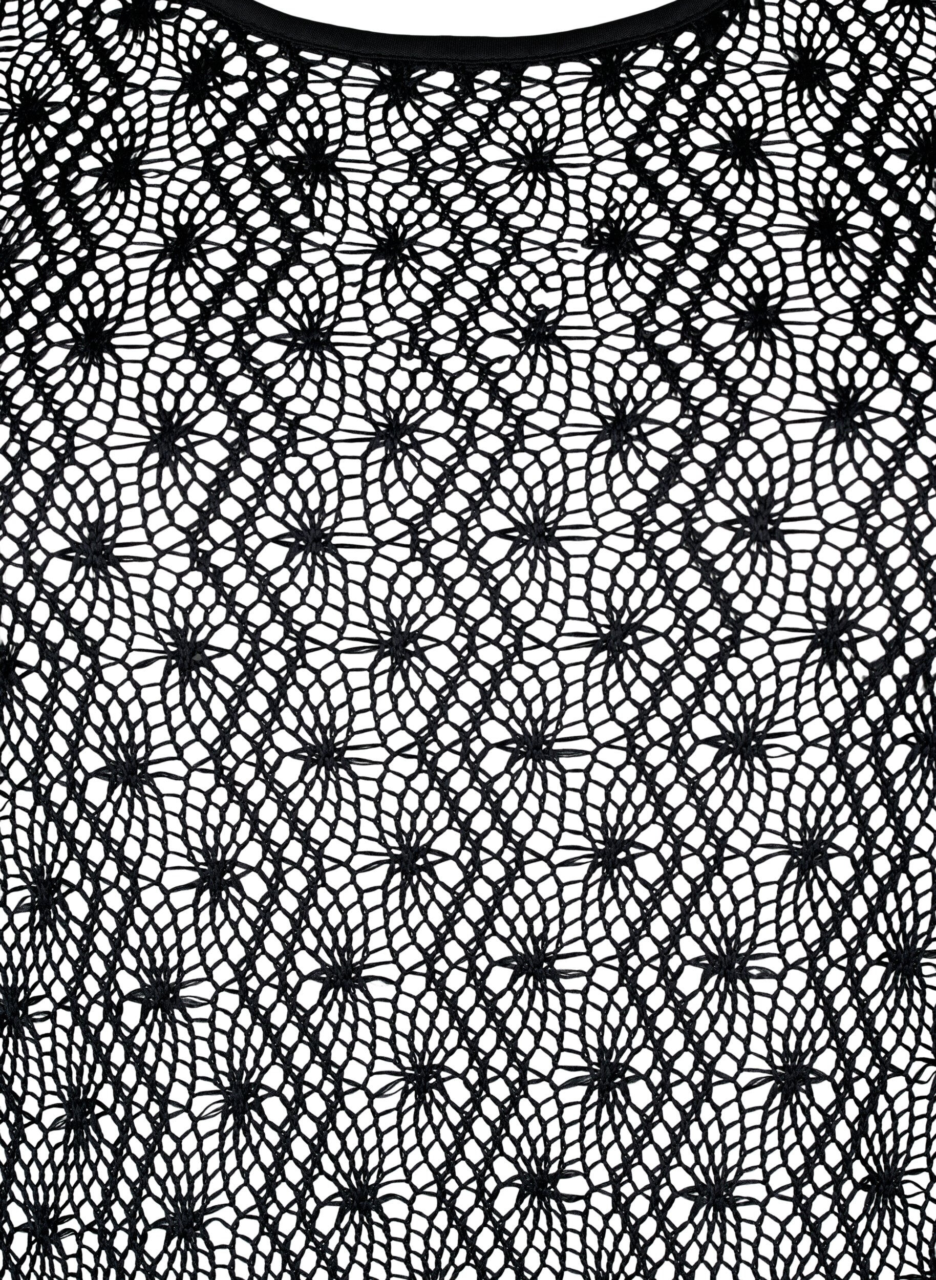 ZizziH&auml;kelkleid mit langen &Auml;rmeln, Black, Packshot image number 2