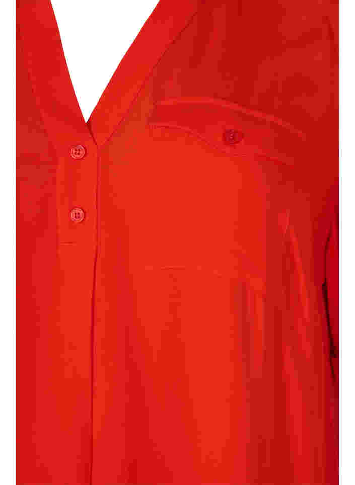 Viskose-Tunika mit kurzen Ärmeln, Fiery Red, Packshot image number 2