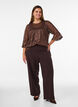 Transparente Bluse mit Pailletten und Rautenmuster, Braun, Model image number 1