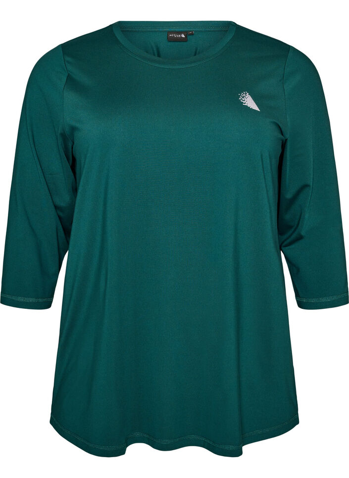 Trainingsshirt mit 3/4-&Auml;rmeln, Gr&uuml;n, Packshot image number 0