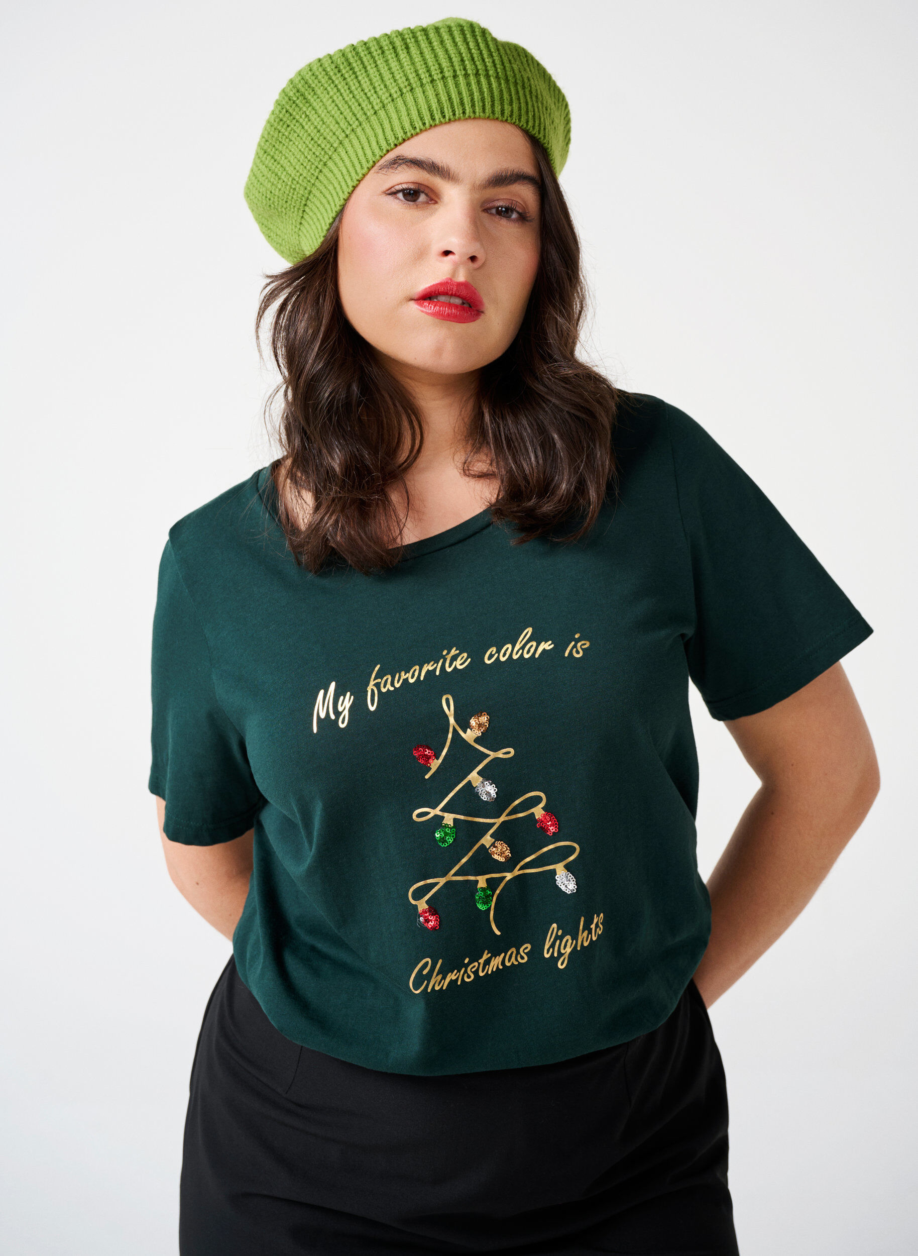 ZizziWeihnachtliche T-Shirts aus 100% Baumwolle, Scarab w. Tree, Image image number 0