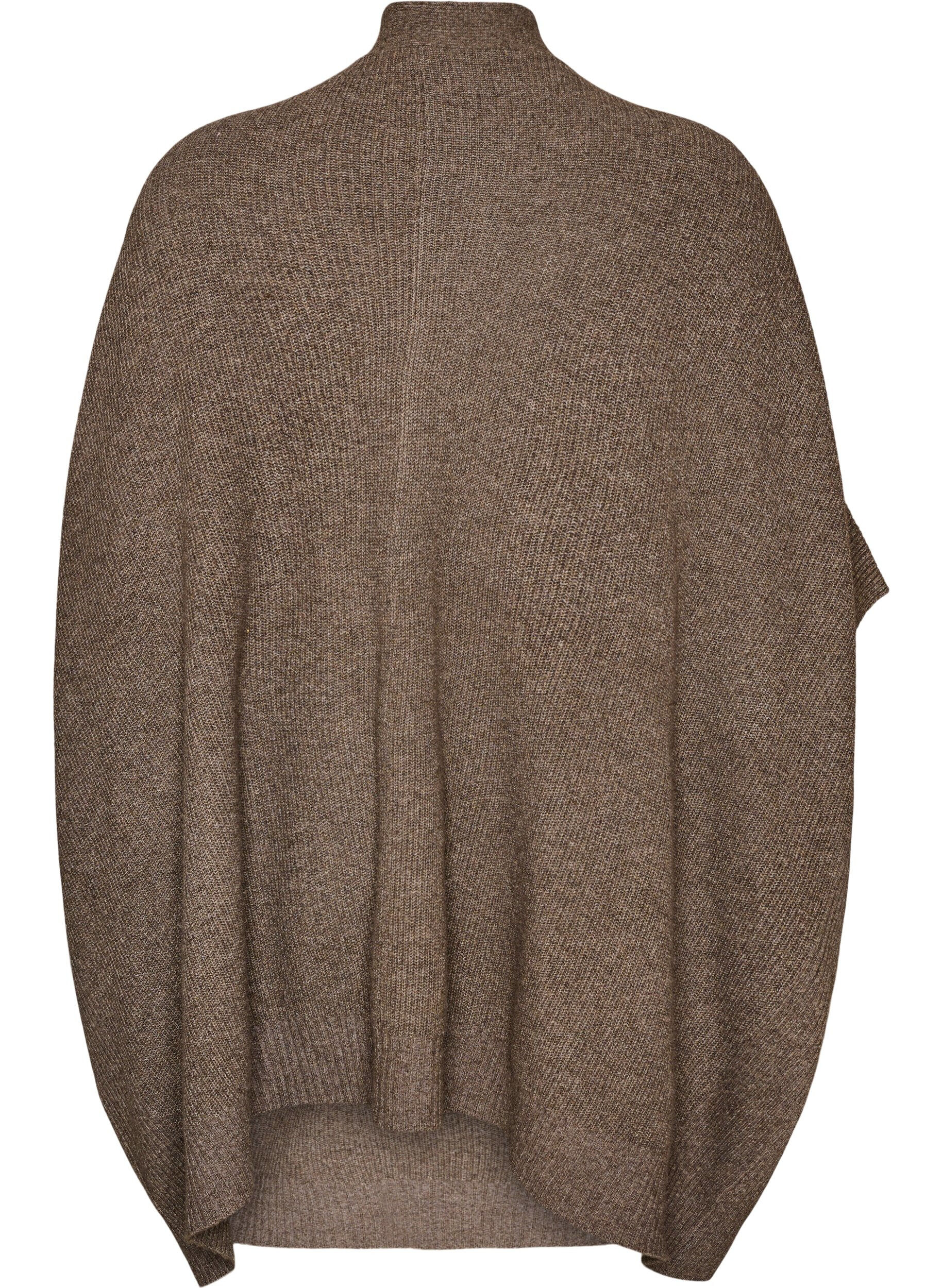 ZizziStrickjacke mit offener Vorderseite und weiten &Auml;rmeln, Braun, Packshot image number 1