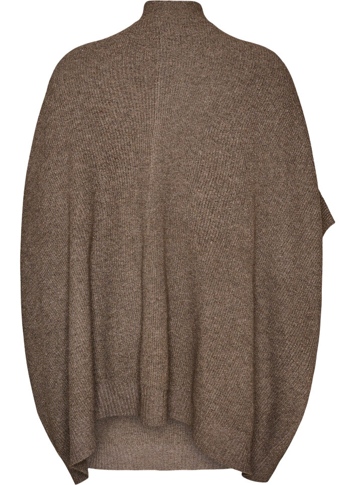 Strickjacke mit offener Vorderseite und weiten &Auml;rmeln, Braun, Packshot image number 1