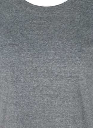 Meliertes T-Shirt aus Baumwolle, Black Melange, Packshot image number 2