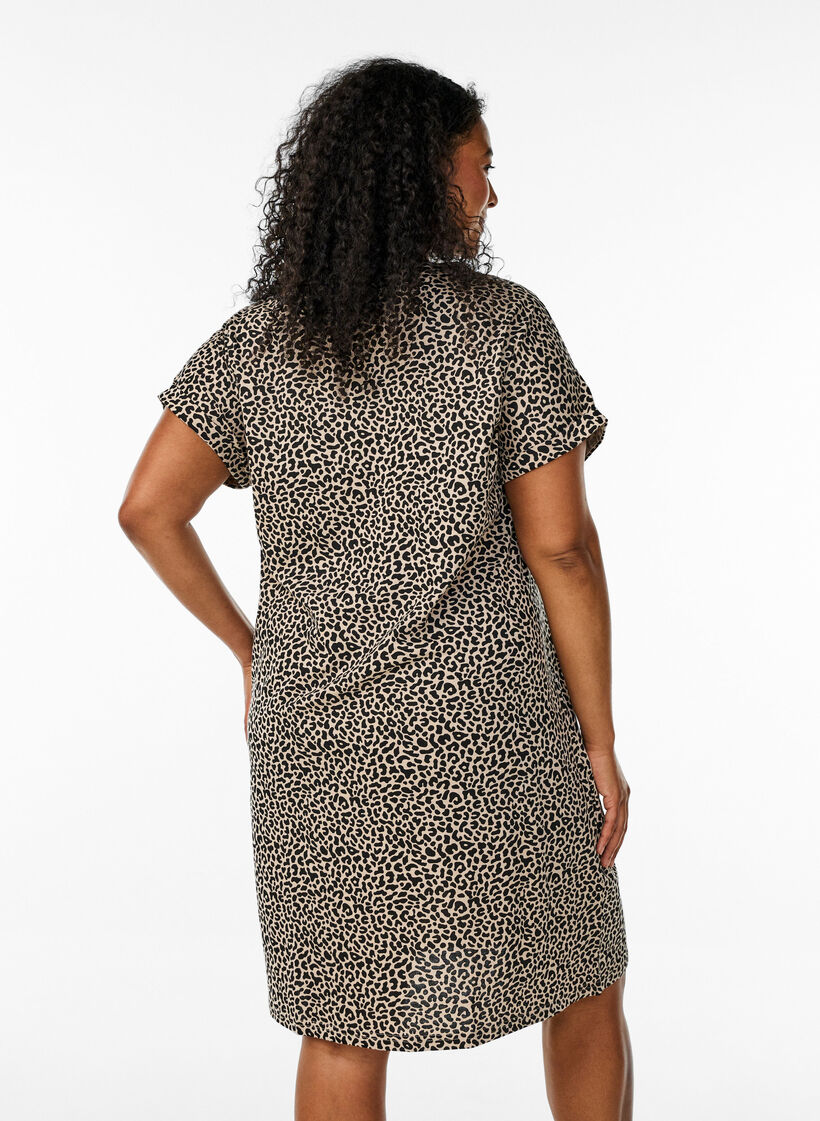 2er-Pack T-Shirt-Kleid mit kurzen &Auml;rmeln, Braun, Model image number 2