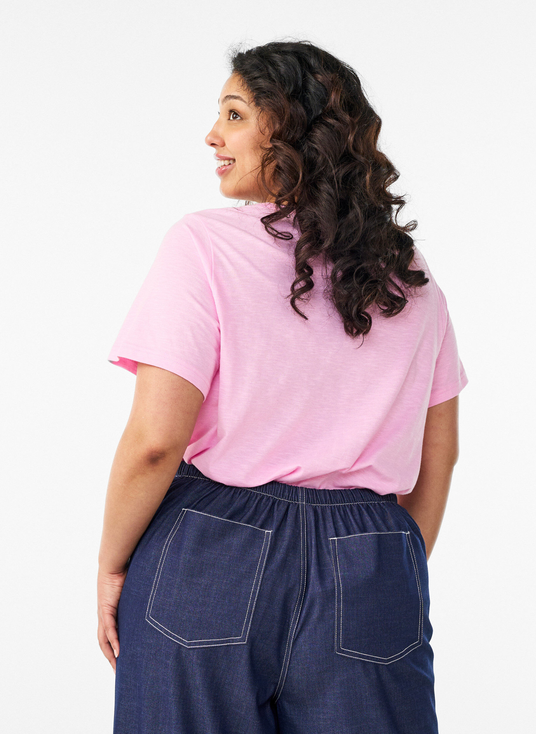 ZizziT-Shirt mit Knopfleiste, Pink, Model image number 2