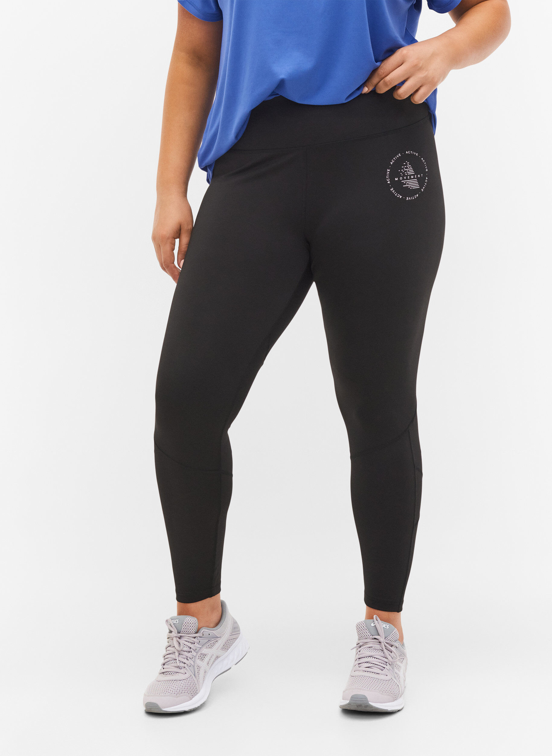 ZizziUnifarbene Fitness-Leggings, Black, Model image number 2