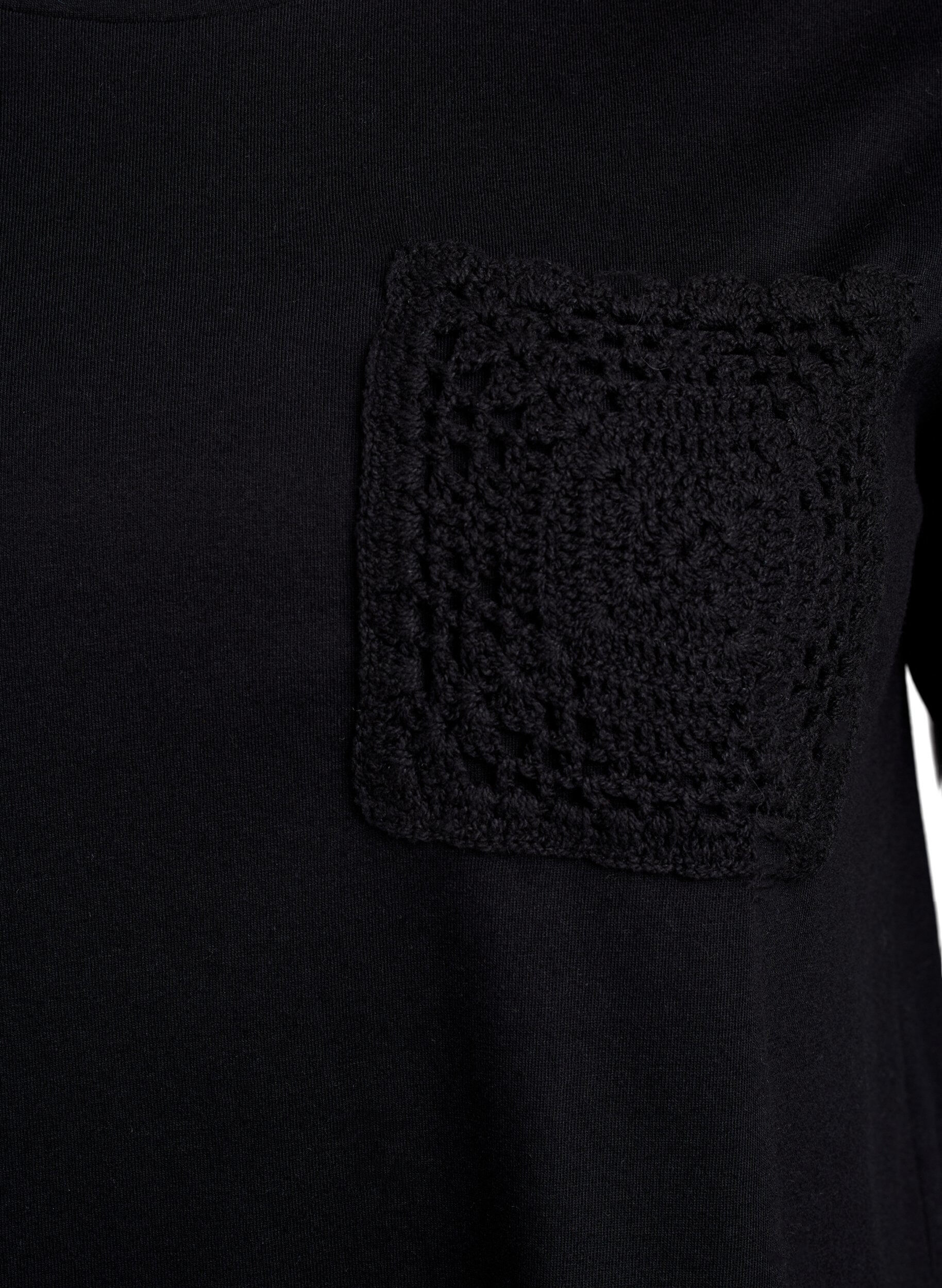 ZizziT-Shirt aus Bio-Baumwolle mit Brusttasche, Schwarz, Packshot image number 2