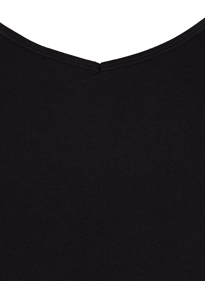 Langes basic Top aus Baumwolle, Schwarz, Packshot image number 2
