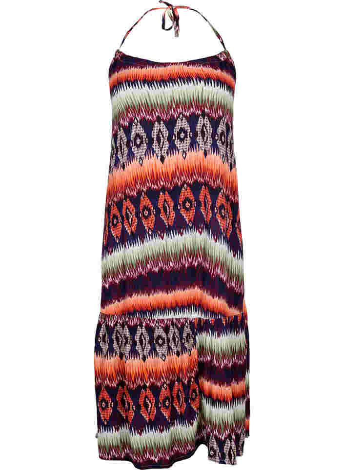 Langes Strandkleid aus Viskose, Ethnic AOP, Packshot image number 0