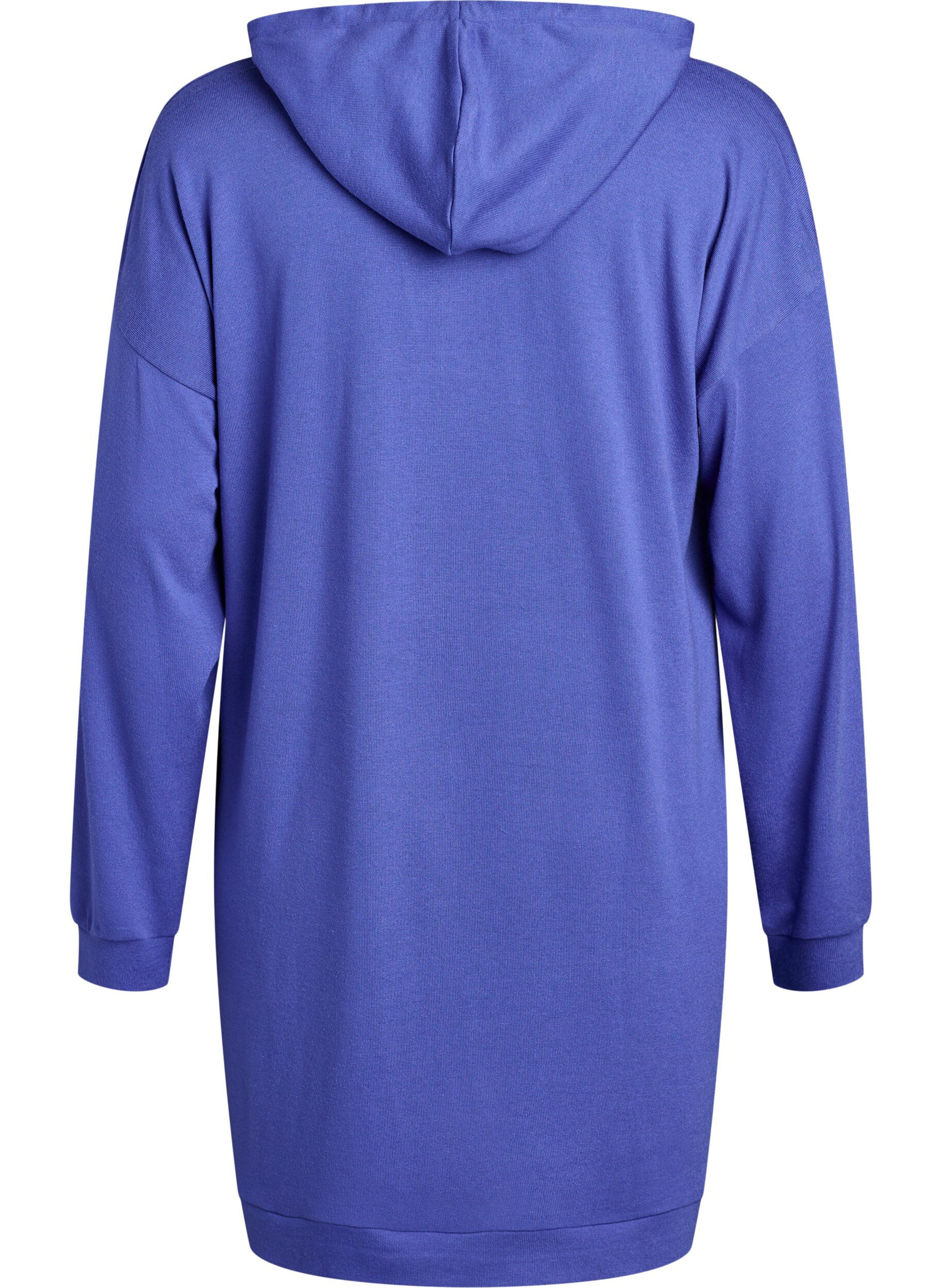 ZizziKurzes Hoodie-Kleid mit K&auml;ngurutasche, Blau, Packshot image number 1