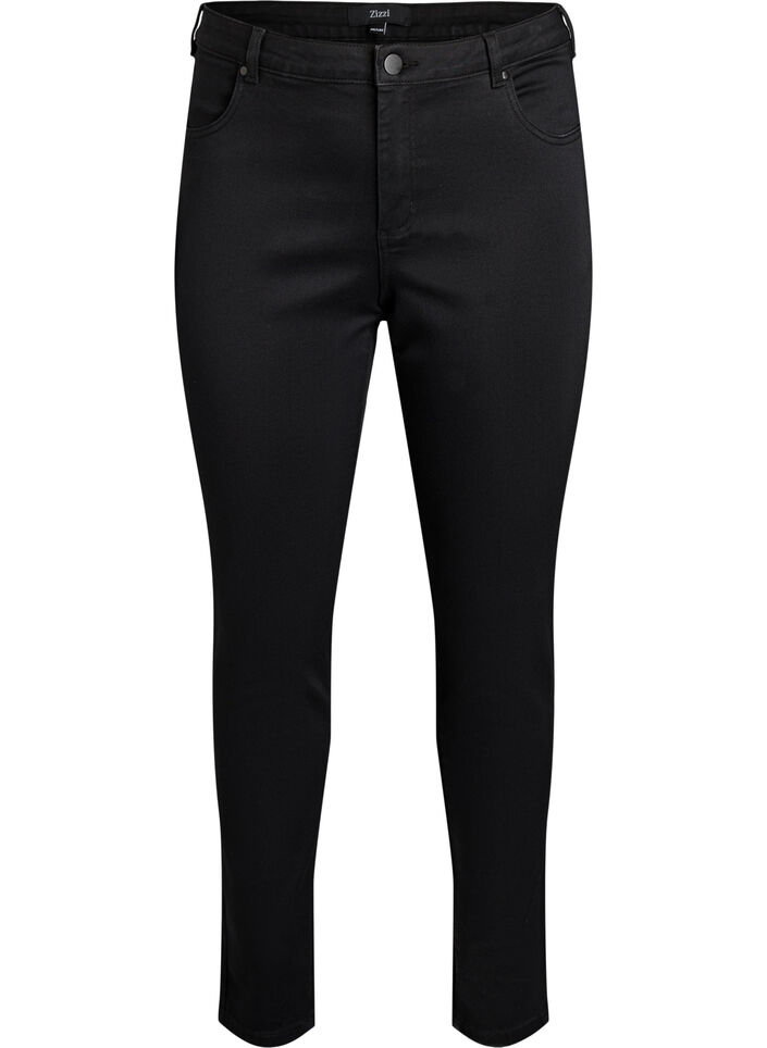 Schmale Passform Emily Jeans mit normaler Taille, Schwarz, Packshot image number 0