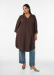 Lange Bluse aus Leinen und Viskose, Braun, Model image number 0