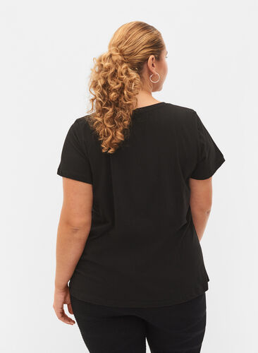 Trainings-T-Shirt mit Print, Black w. RoseGoldF., Model image number 1