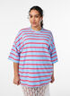 Oversize-T-Shirt mit Streifen und 1/2-&Auml;rmeln, Blau, Model image number 0