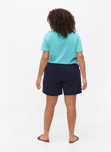 Shorts aus Baumwolle mit Taschen, Night Sky Solid, Model image number 0