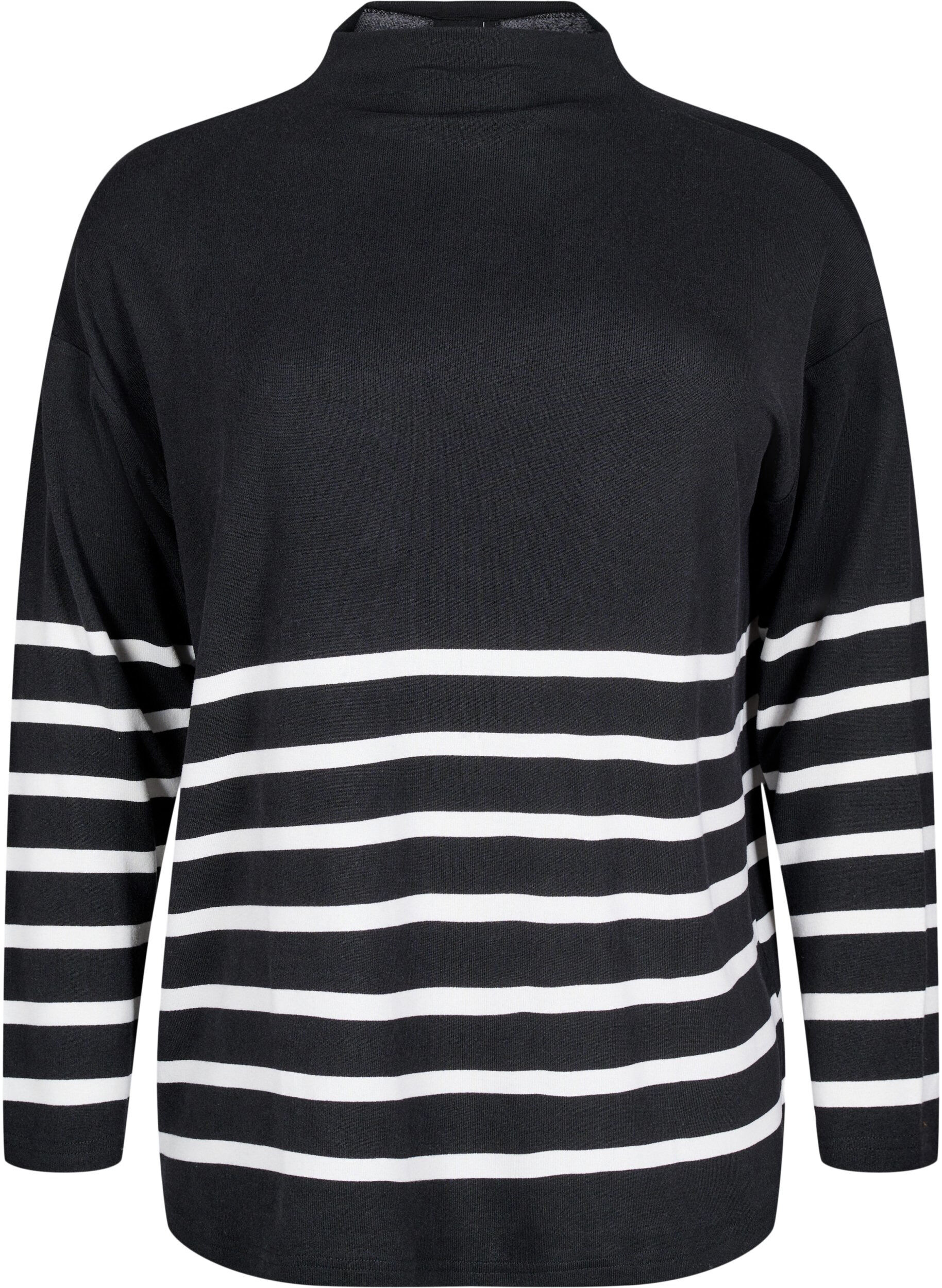 Bluse mit Stehkragen und langen &Auml;rmeln