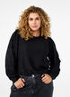 Langärmlige Bluse mit Lochmuster, Schwarz, Model image number 0