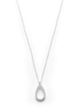 Silberfarbene Halskette mit Anhänger, Silver, Packshot image number 0