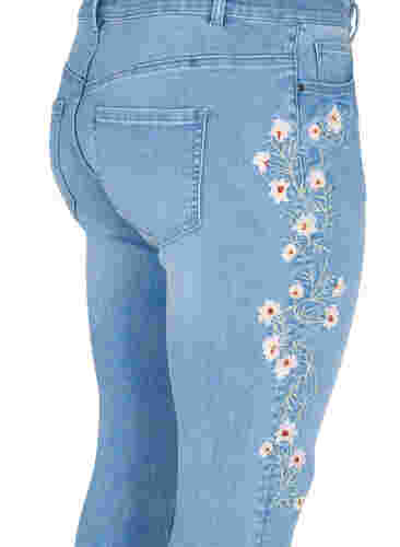 Extra Slim Sanna Jeans mit Stickerei, Light blue, Packshot image number 3