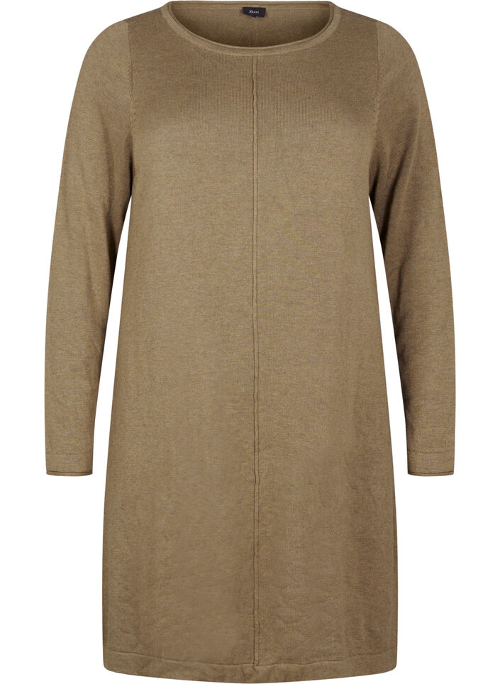 Strickkleid aus Baumwoll-Viskose-Mischung, Grün, Packshot image number 0