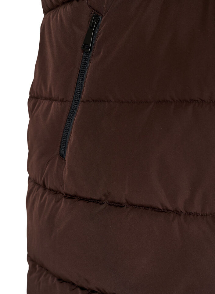 Langer Weste mit Kapuze und Taschen, Braun, Packshot image number 3