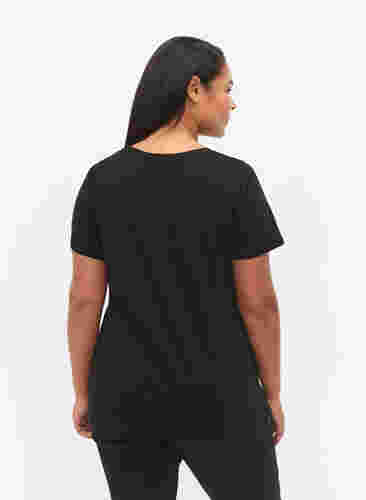 Baumwoll-T-Shirt mit Frontprint, Black LOS ANGELES, Model image number 1