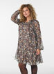 Kleid aus Chiffon mit gebl&uuml;mtem Print und R&uuml;schenlagen, Braun, Model image number 0