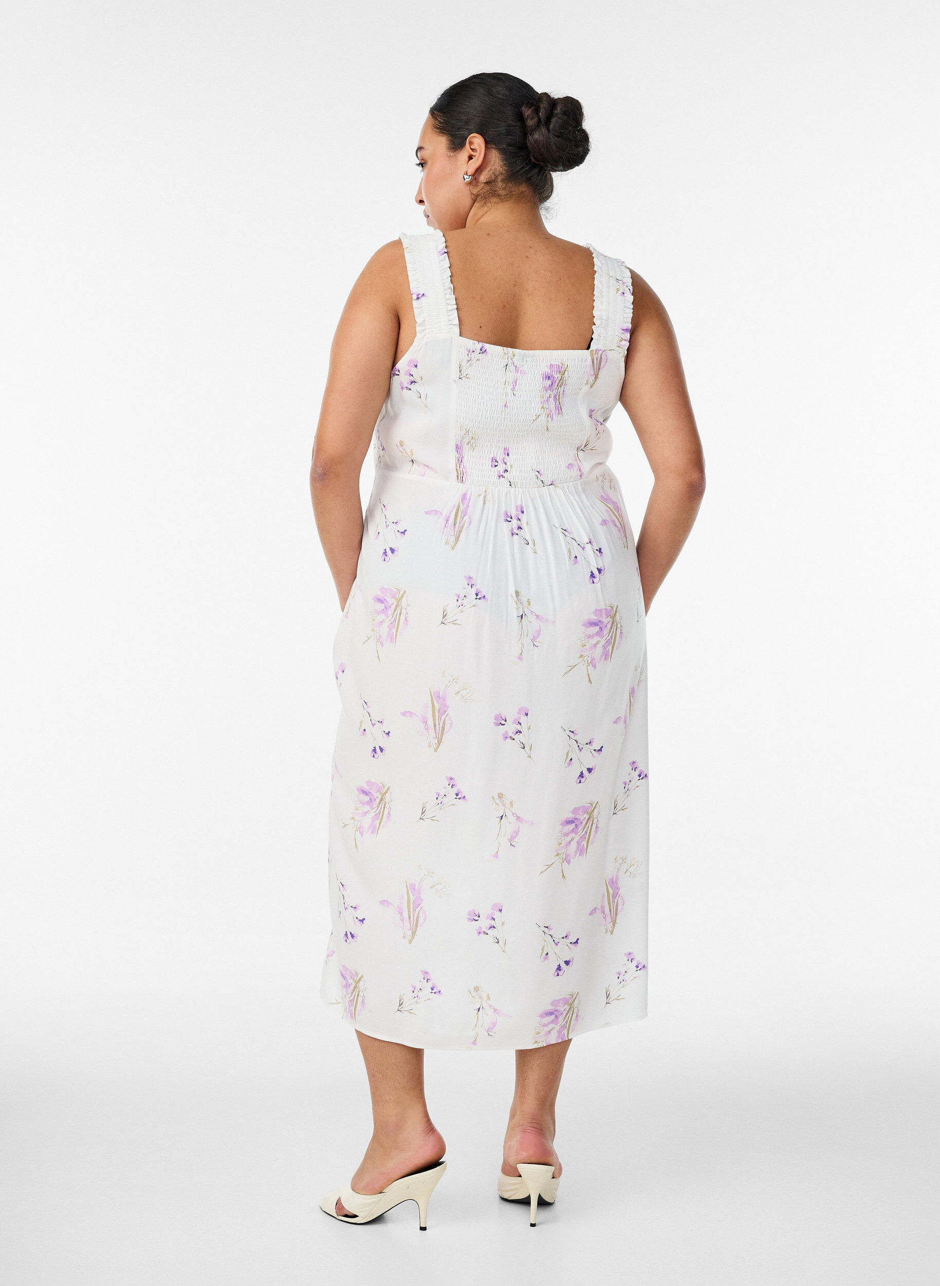 ZizziSommerkleid mit breiten Tr&auml;gern, Wei&szlig;, Model image number 1