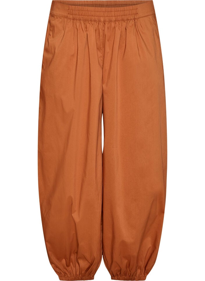 Ballonhose mit Taschen und elastischem Bund, Braun, Packshot image number 0