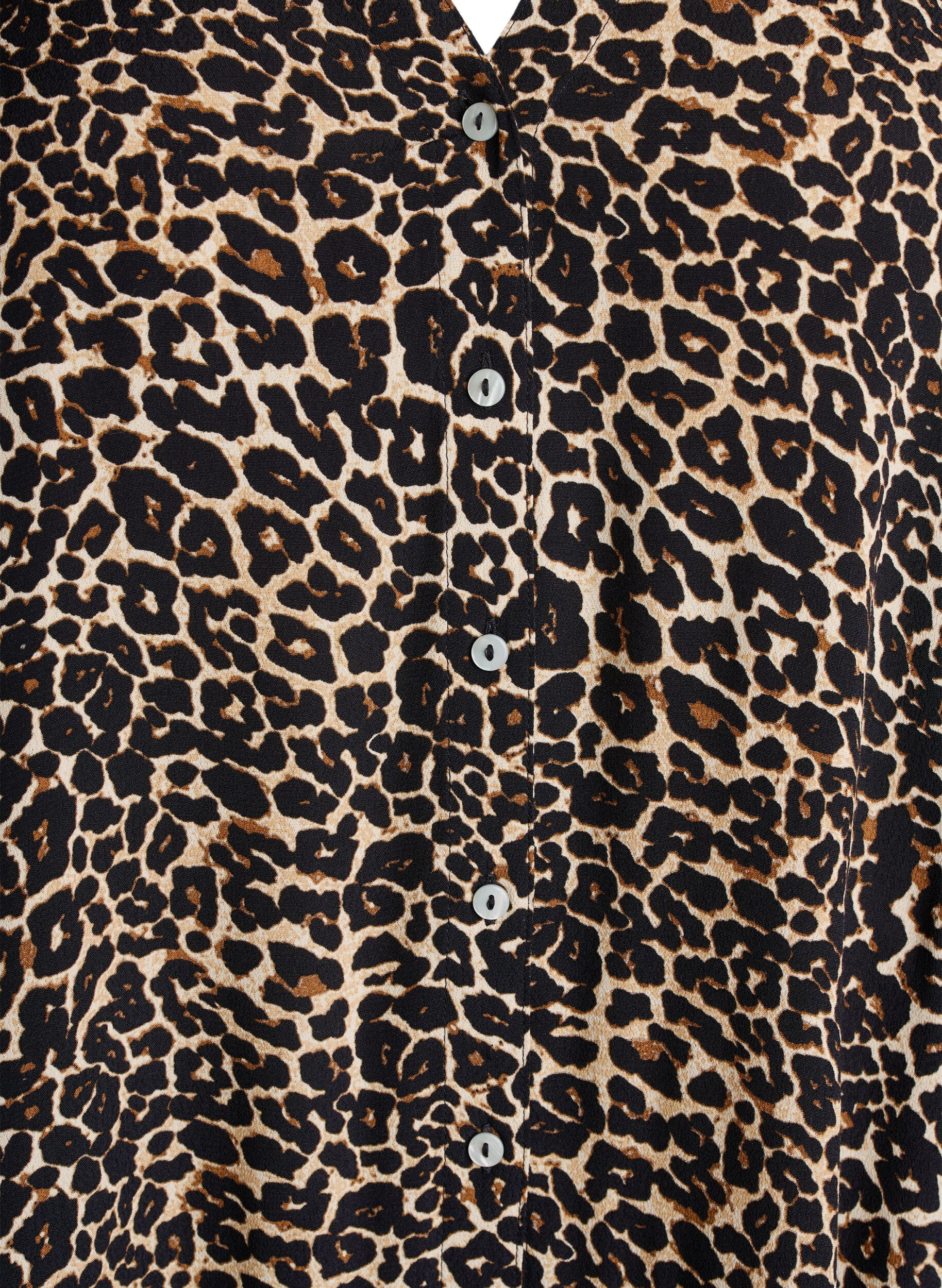 ZizziBedrucktes Midikleid aus Viskose mit langen &Auml;rmeln, Braun, Packshot image number 2