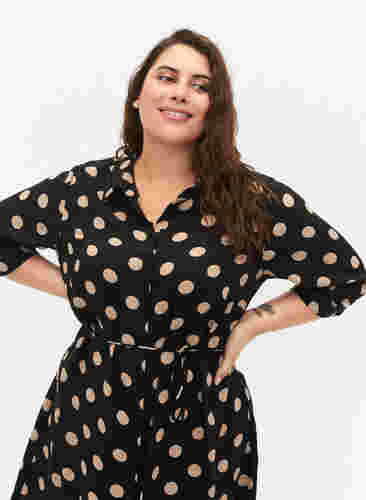 FLASH - Hemdkleid mit Print, Black Brown Dot, Model image number 2