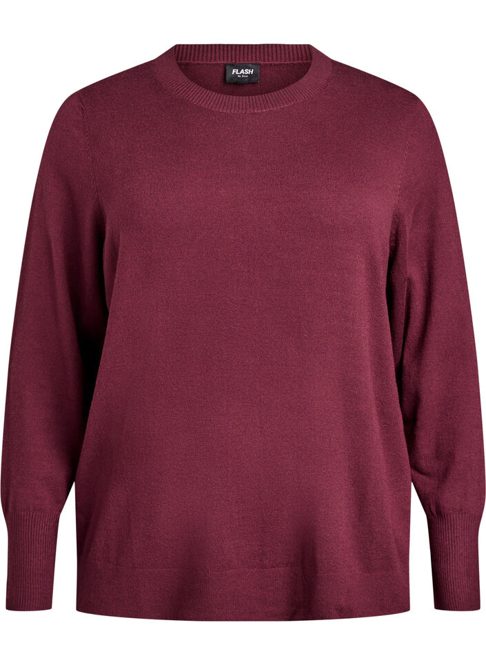 Strickpullover mit Rundhalsausschnitt, Rot, Packshot image number 0