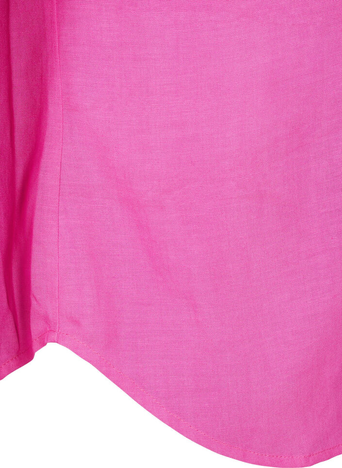 Lange Bluse aus Leinen und Viskose, Pink, Packshot image number 3