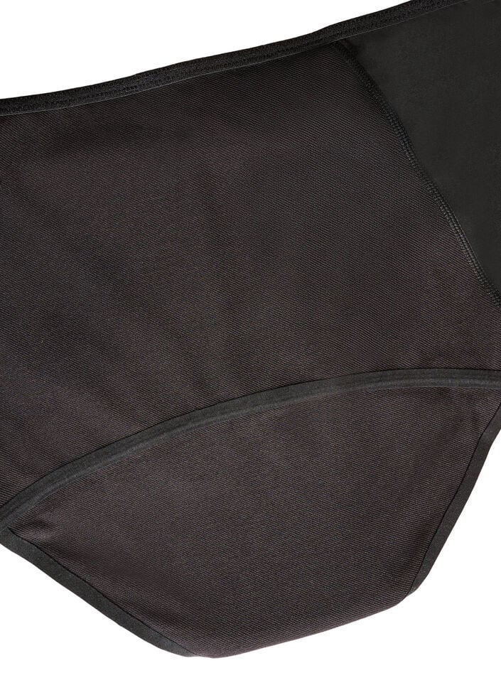 Hoch taillierter Periodenslip aus Baumwolle f&uuml;r die Nacht, Schwarz, Packshot